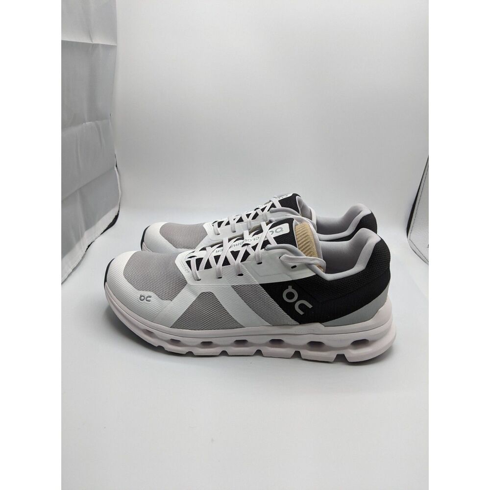 On Men's Cloudrunner Sneakers, Glacier | Black, 10.5 Medium US
